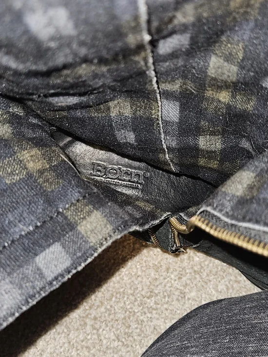 Born Black Suede Knee-High Dual Zip Heeled Boots Size 8 - Picture 5 of 15